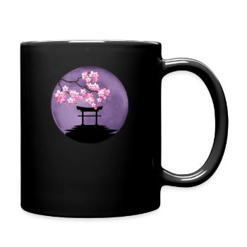 japonais fleur de cerisier Torri Torri lune violet - Mug uni - noir - Droite