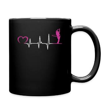 Herzschlag Hulahoop Hullern Fitness Tanz Geschenk - Tasse einfarbig - Schwarz - Rechts