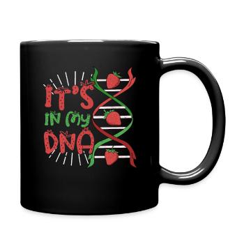 Strawberry Summer ITS IN MY DNA vegan biology nerd - Full Colour Mug - black - Right