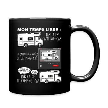 Camping-car temps libre, idée cadeau papa - Mug uni - noir - Droite