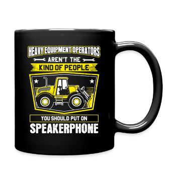 Baggerfahrer Baggerführer Heavy Equipment Operator - Tasse einfarbig - Schwarz - Rechts