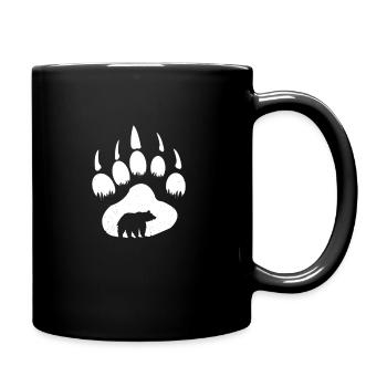 Bear Hiking Bears Nature Gift Idea Traces Forest - Full Colour Mug - black - Right