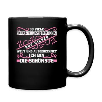 Heilerziehungspflegerin Design - Tasse einfarbig - Schwarz - Rechts