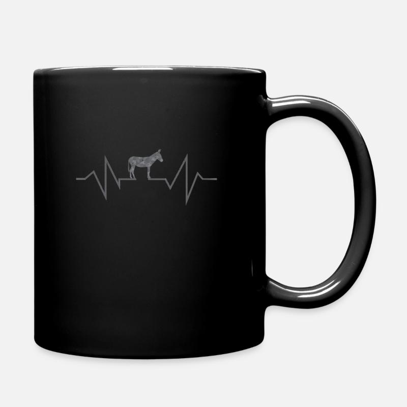 Esel Herzschlag Maultiere Maultier Mulis - Tasse einfarbig - Schwarz