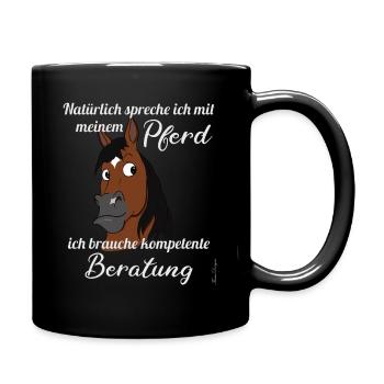 Drôle de chevaux sort avec bande dessinée poney tête mignon - Mug uni - noir - Droite