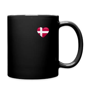 Dänemark Herz Dänische Flagge Danmark Denmark - Tasse einfarbig - Schwarz - Rechts