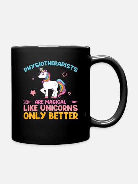 Physiotherapists are Magical like Unicorns - Full Colour Mug - black