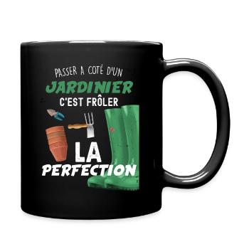 Jardinier, idée cadeau humour jardin - Mug uni - noir - Droite