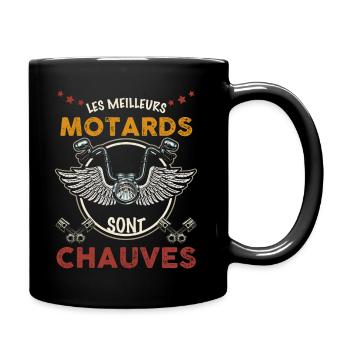 Chauves et motards, les meilleurs - Mug uni - noir - Droite