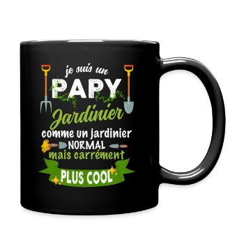 Papy jardinier, humour cadeau grand père - Mug uni - noir - Droite