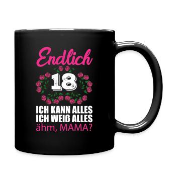 18th birthday Finally 18 I can do everything I know - Full Colour Mug - black - Right