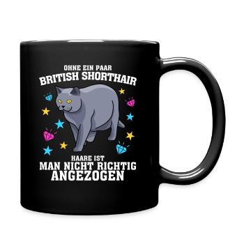 Britisch Kurzhaar - Tasse einfarbig - Schwarz - Rechts