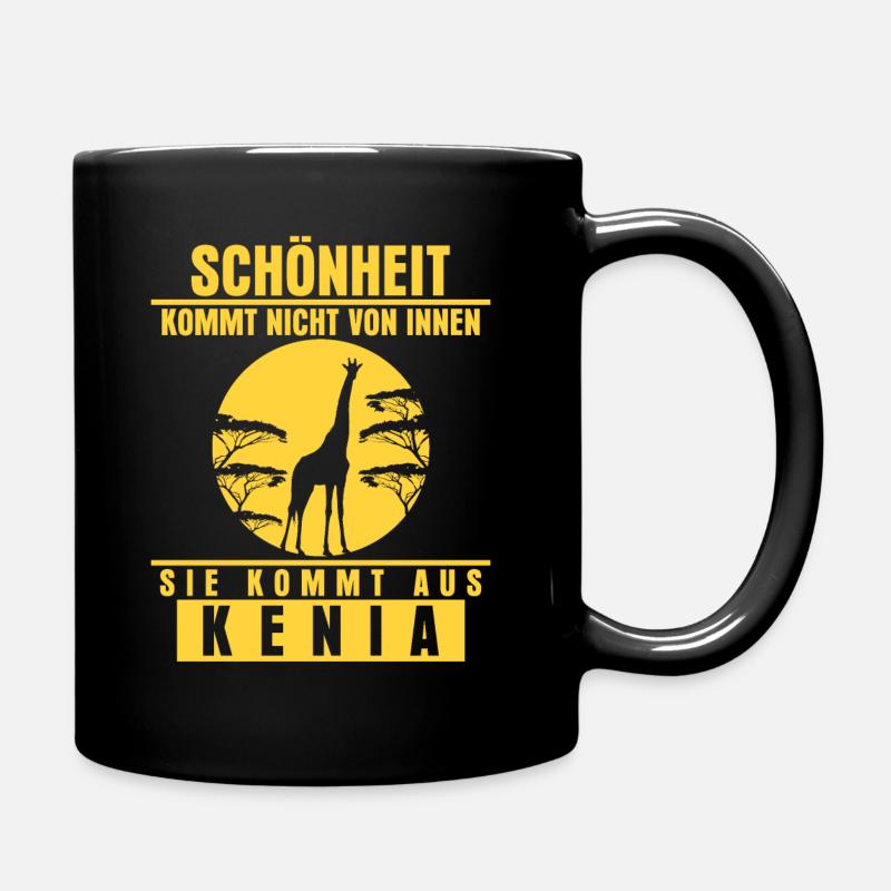 Kenya Giraffe - Schönheit aus Kenia - Tasse einfarbig - Schwarz