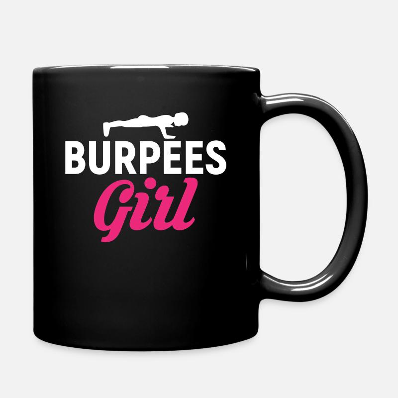 Burpees Girl Formation à intervalles Burpees Pompes - Mug uni - noir