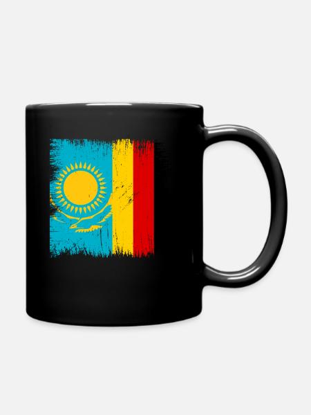 Kazakhstan Deutschland Flagge Kasachstan - Tasse einfarbig - Schwarz