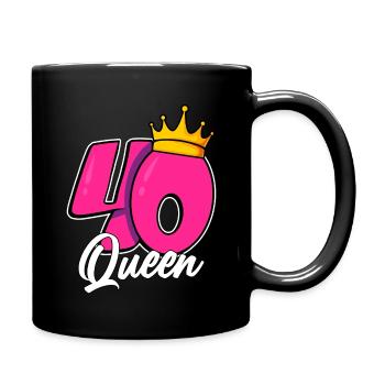 40th Birthday 40 Queen Birthday 40 years - Full Colour Mug - black - Right