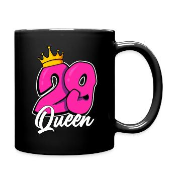29th Birthday 29 Queen Birthday 29 years - Full Colour Mug - black - Right