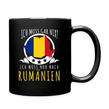 Romania Flagge Urlaub Rumänien - Tasse einfarbig - Schwarz - Rechts