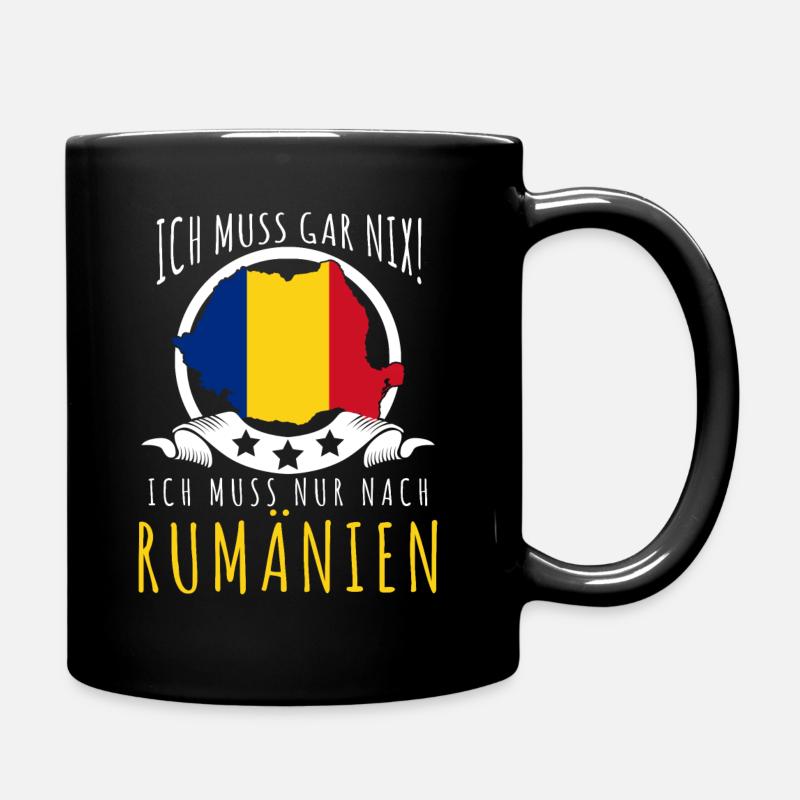 Romania Flagge Urlaub Rumänien - Tasse einfarbig - Schwarz