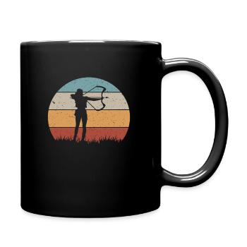 Bogenschießen Bogenschiessen Bogensport - Tasse einfarbig - Schwarz - Rechts
