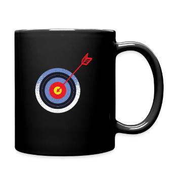 Bogenschießen Bogenschiessen Bogensport - Tasse einfarbig - Schwarz - Rechts