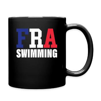 Swimming - FRA French Flag & Swimmers - - Full Colour Mug - black - Right