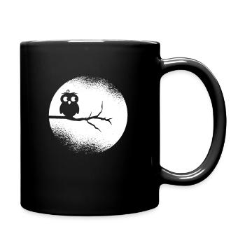 Eule Waldbewohner Eulen Vollmond - Tasse einfarbig - Schwarz - Rechts