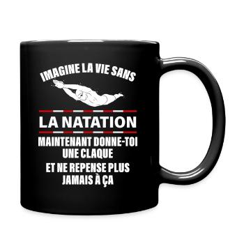 Natation - Mug uni - noir - Droite