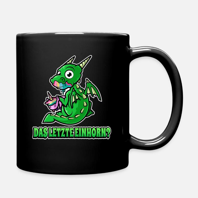Drachen Letztes Einhorn Lustiges Einhörner - Tasse einfarbig - Schwarz