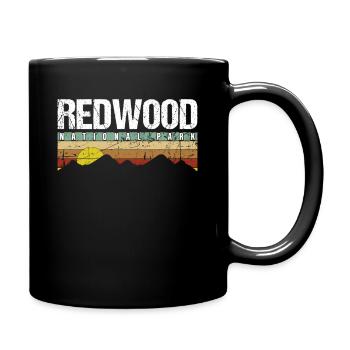 Kalifornien | Retro Vintage Redwood National Park - Tasse einfarbig - Schwarz - Rechts