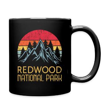 Kalifornien | Retro Vintage Redwood National Park - Tasse einfarbig - Schwarz - Rechts