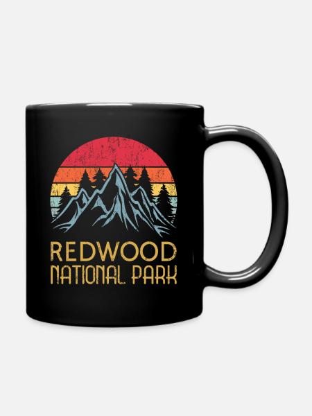 Kalifornien | Retro Vintage Redwood National Park - Tasse einfarbig - Schwarz