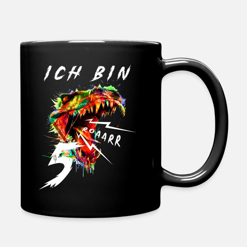 Kinder Dinosaurier 5 Geburtstag Ich bin 5 Dino - Tasse einfarbig - Schwarz
