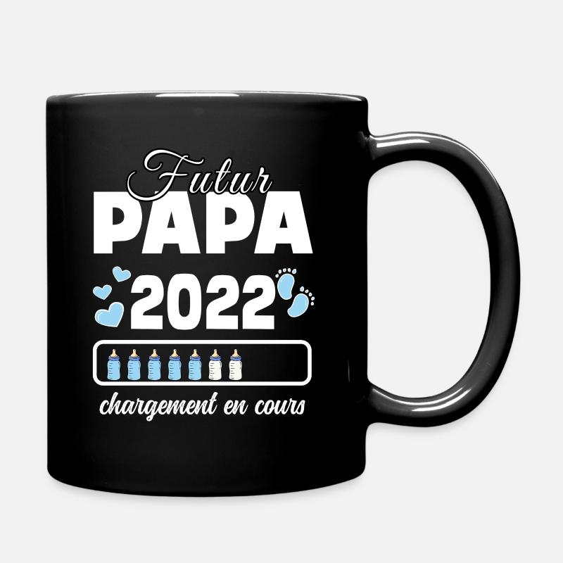 Papa chargement en cours 2022. futur bébé - Mug uni - noir