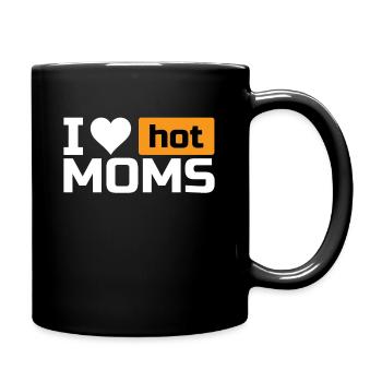 I Love Hot Moms I Heart Hot Moms - Tasse einfarbig - Schwarz - Rechts
