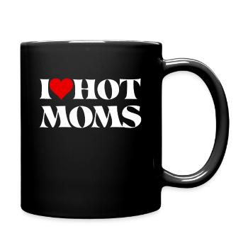 I Love Hot Moms I Heart Hot Moms - Tasse einfarbig - Schwarz - Rechts
