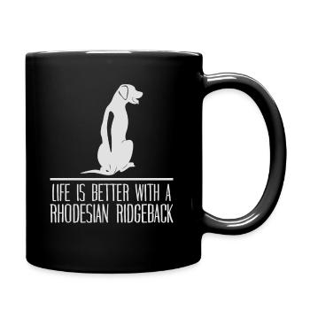 Rhodesian Ridgeback Hunde Spruch Hund - Tasse einfarbig - Schwarz - Rechts