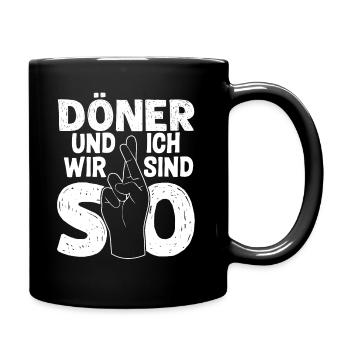 Kebab Dönertasche Döner - Tasse einfarbig - Schwarz - Rechts