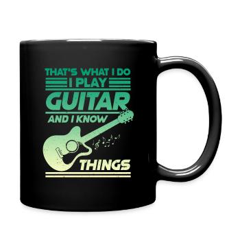 Gitarre Musik Gitarrist Papa Guitar Opa - Tasse einfarbig - Schwarz - Rechts