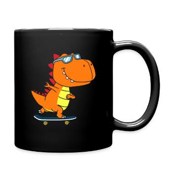 T-Rex dinosaure Trex Dino Skateboard - Mug uni - noir - Droite
