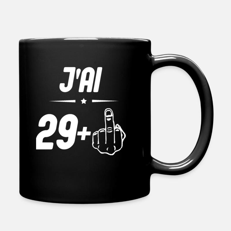 j ai 29 + doigt d honneur - Mug uni - noir