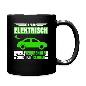 Elektroauto E-Mobilität E-Auto EAuto - Tasse einfarbig - Schwarz - Rechts