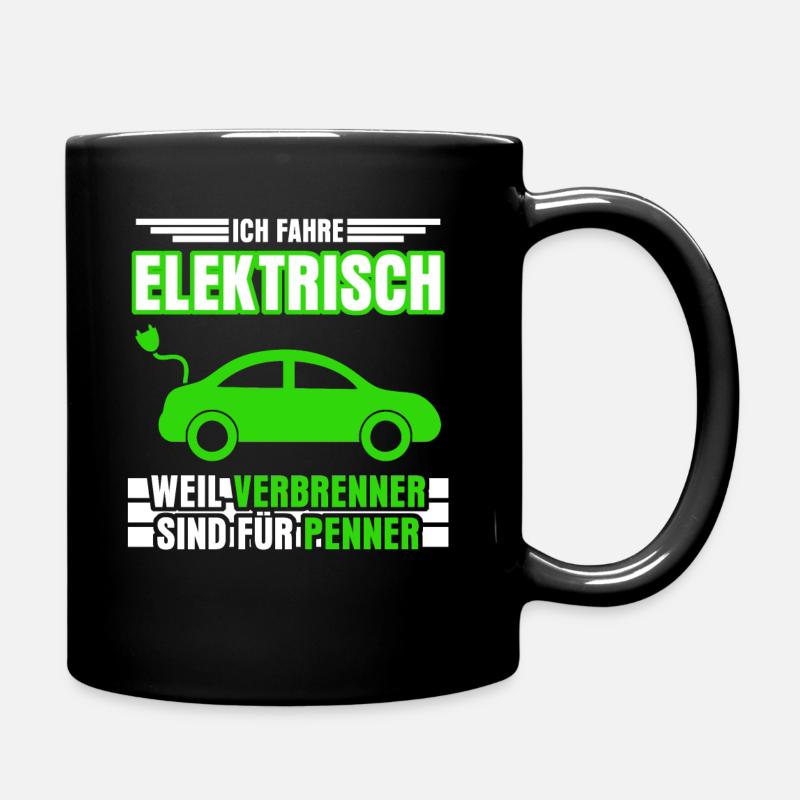 Elektroauto E-Mobilität E-Auto EAuto - Tasse einfarbig - Schwarz