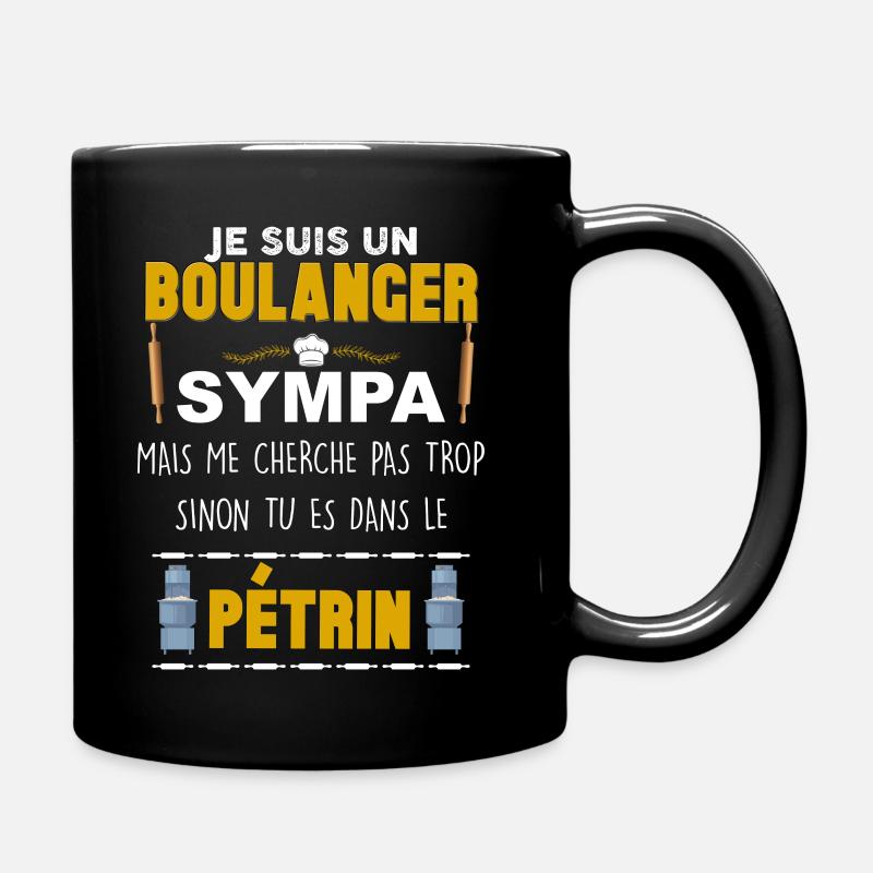 Boulanger sympa et pétrin Boulangerie - Mug uni - noir
