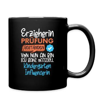 Erzieherin Prüfung Bestanden Kindergarten Kita - Tasse einfarbig - Schwarz - Rechts