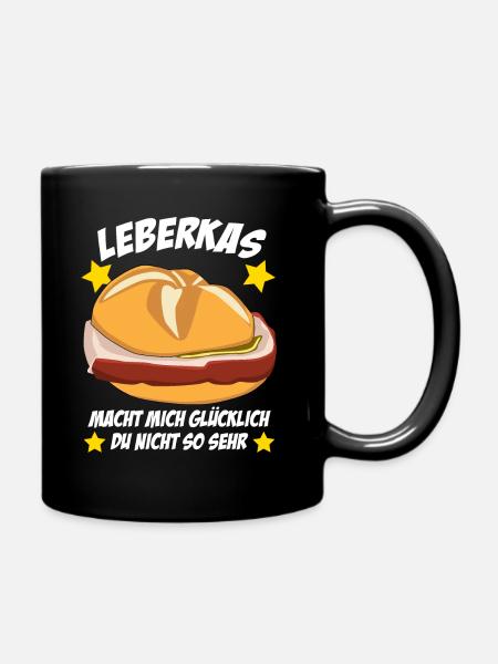 Leberkäse Leberkas - Tasse einfarbig - Schwarz