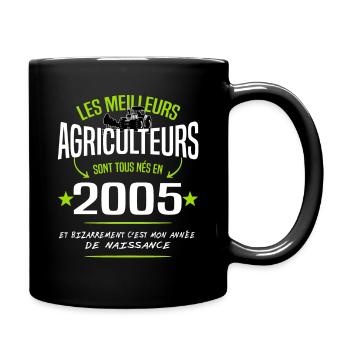 Agriculteur né en 2005 / naissance humour - Mug uni - noir - Droite
