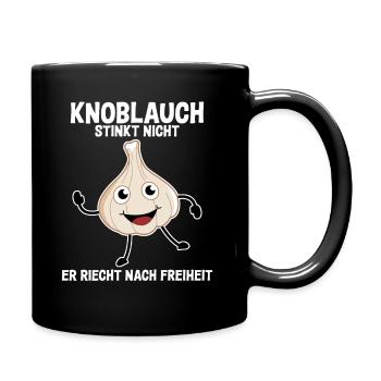 Knoblauch Knobi Knoblauchzehen Garlic - Tasse einfarbig - Schwarz - Rechts