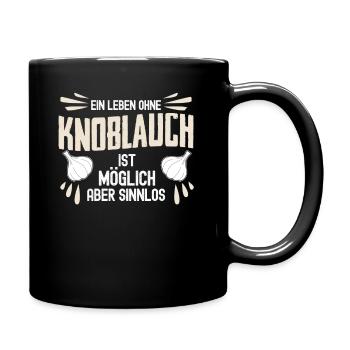 Knoblauch Knoblauchzehen Knobi Garlic - Tasse einfarbig - Schwarz - Rechts