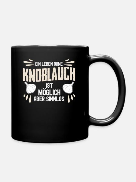 Knoblauch Knoblauchzehen Knobi Garlic - Tasse einfarbig - Schwarz